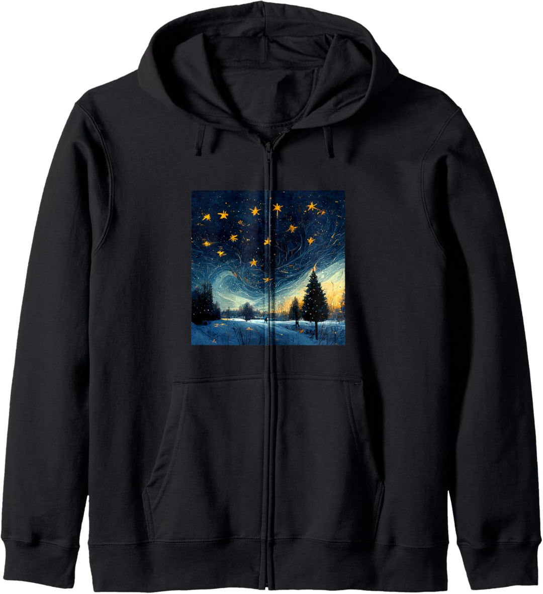 Sternennacht, Weihnachten, Van Gogh, Mondschein-Inspirationskunst Kapuzenjacke