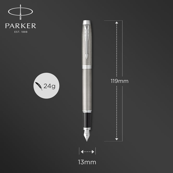 Parker IM Duo-Geschenkset mit Kugelschreiber & Tintenroller | Brushed Metal mit Goldzierteilen | Nac