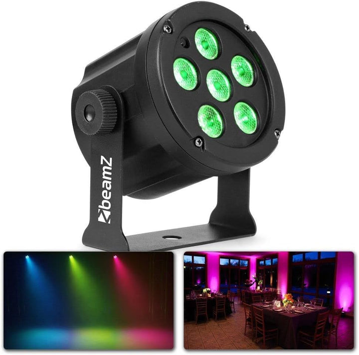 BeamZ SlimPar30 - LED PAR Scheinwerfer - 6x 3 Watt - DJ Licht mit Fernbedienung - Discolicht Partyli