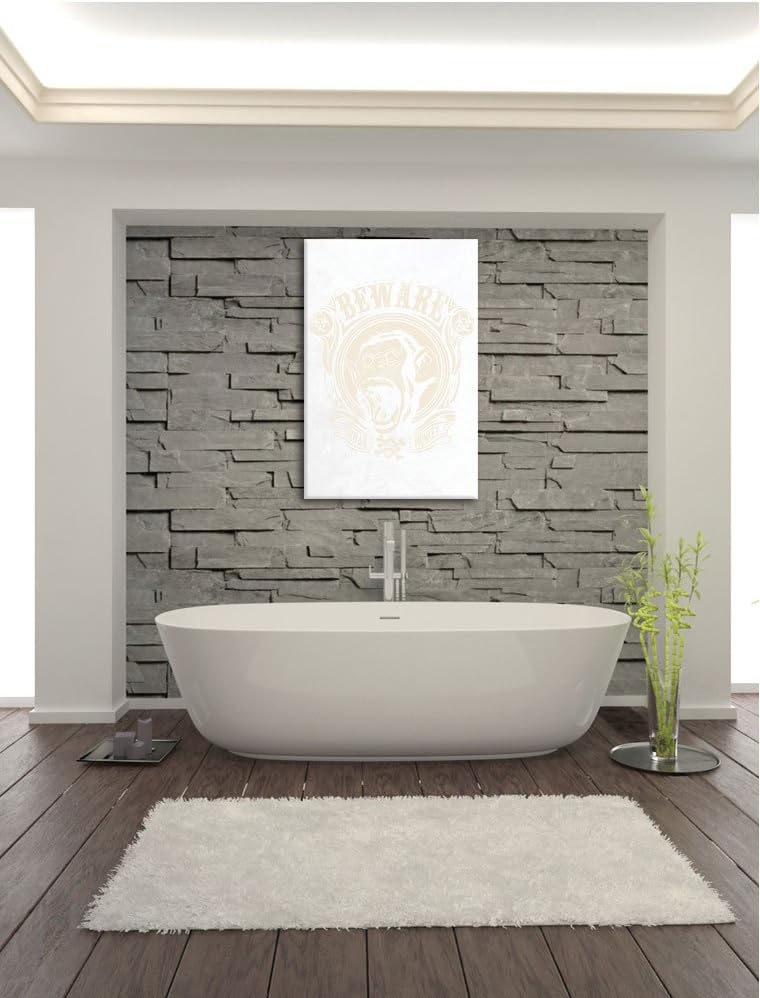Urban monkey white Bild auf Leinwand, XXL riesige Bilder fertig gerahmt mit Keilrahmen, Kunstdruck a