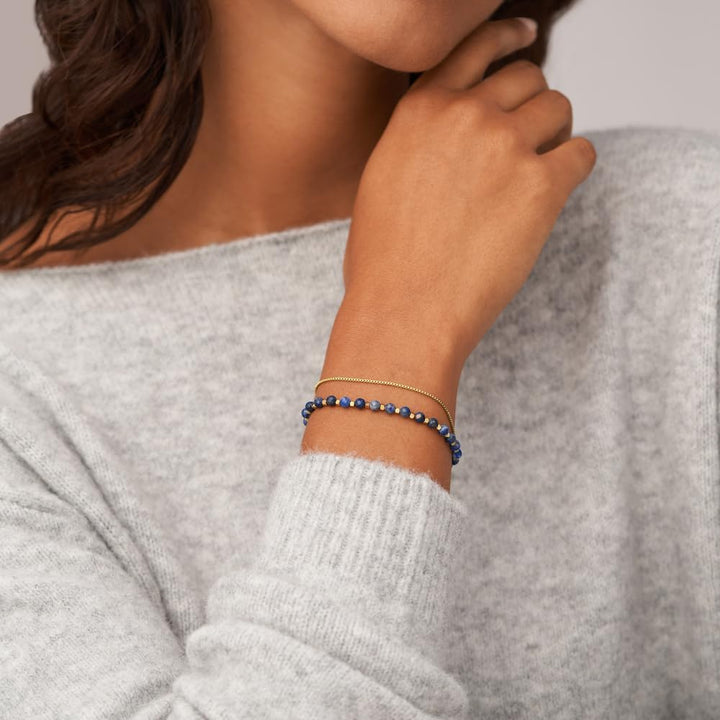 Fossil Damenarmband, All Stacked Up Perlenarmband, L: 200mm, B: 4mm Blau, Blau