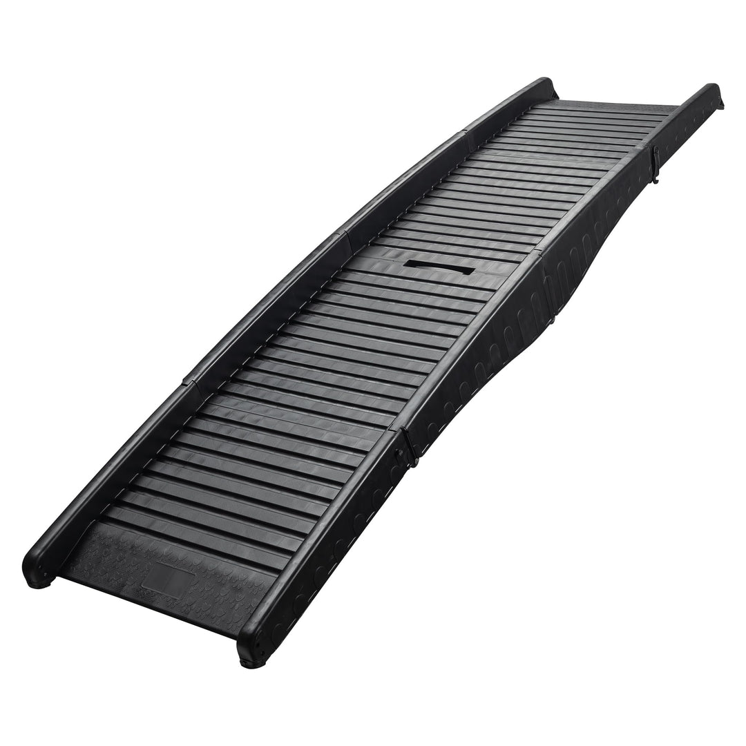Wiltec Hunderampe 153 x 40 cm 50 kg 3-Fach faltbar rutschfeste Autorampe für Hunde, klappbare Einsti