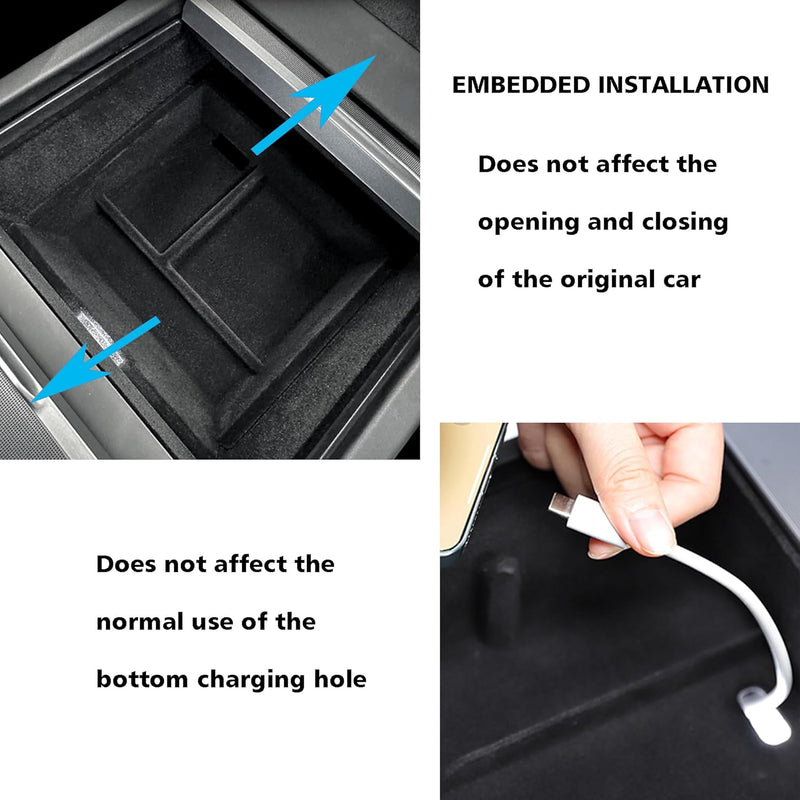 TOPABYTE Mittelkonsole Organizer für Tesla Model 3 Highland 2024 Armlehnenablage Zubehör Armlehne Au