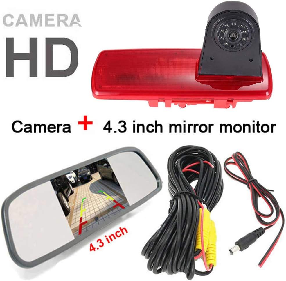 Auto Dritte Dach Top Mount Bremslicht Rückfahrkamera +4,3 inch Rückspiegel Einparkkamera Rückfahrsys