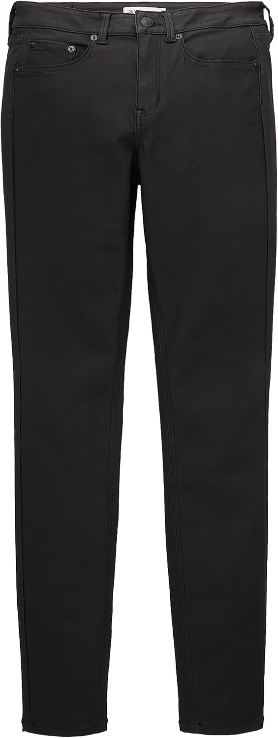 TOM TAILOR Denim Damen NELA Extra Skinny Jeans in Leder-Optik 26W / 32L 10275 - Coated Black Denim,