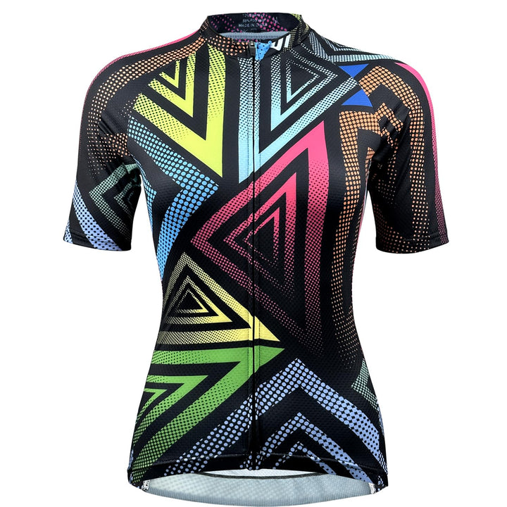 Wulibike Radtrikot Damen Langarm Fahrradtrikot Atmungsaktiv Rennrad Trikot mit 3 Rückentaschen 2-sch