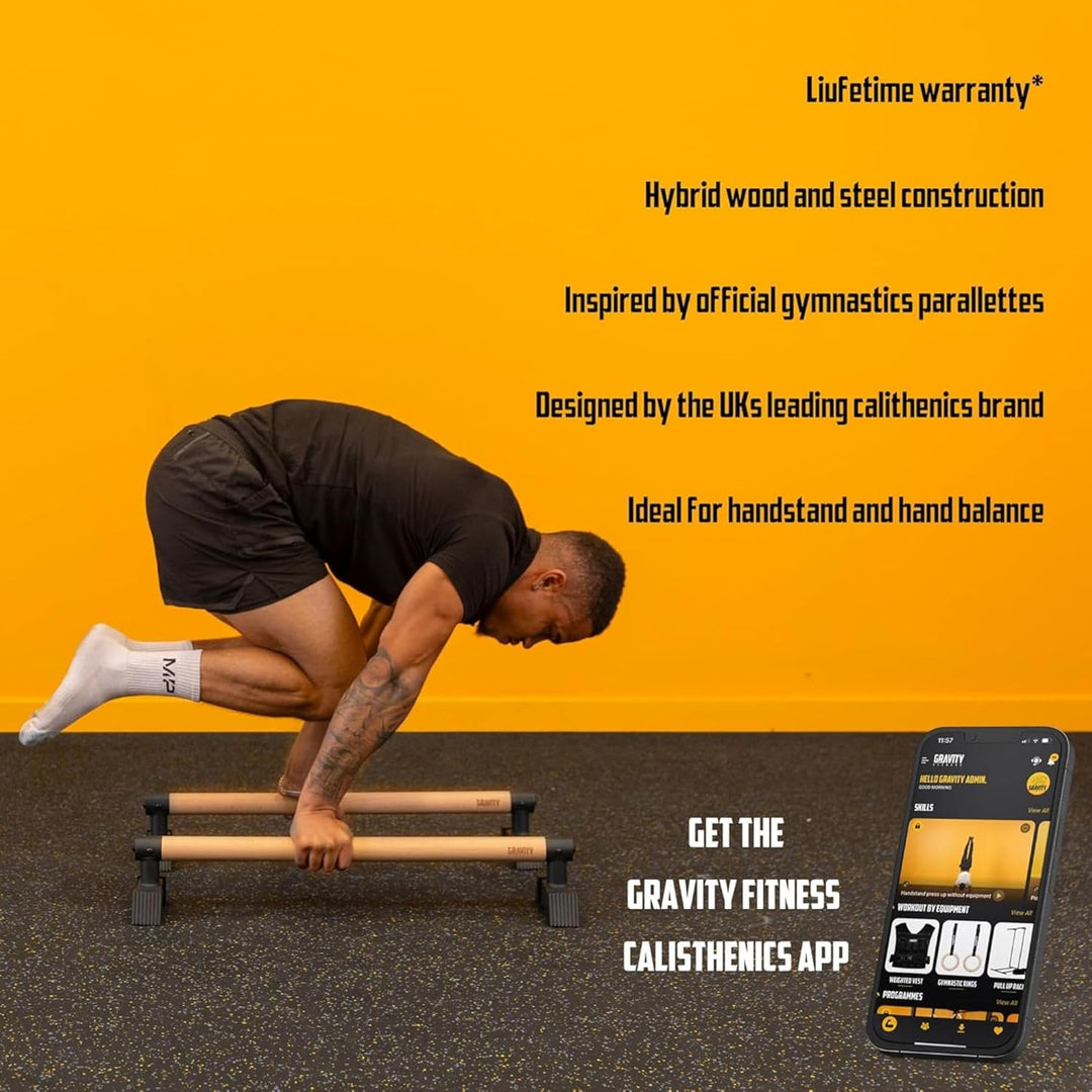 Gravity Fitness | Parallettes - mittelgross - neue 38-mm-Griffe - Calisthenics, Crossfit, Heim- und