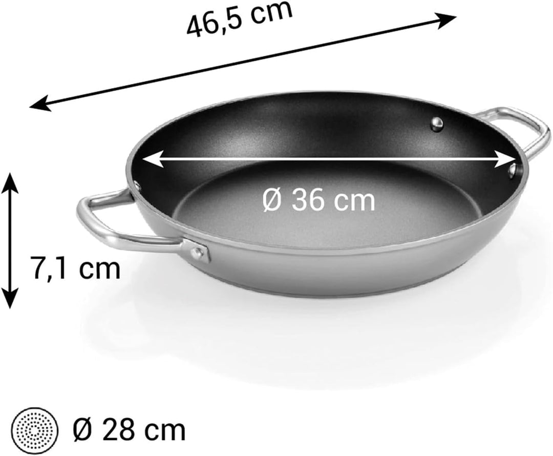 Tescoma Bratpfanne mit 2 Griffen, GrandCHEF+, Durchmesser 36 cm, mit hochwertiger Antihaftbeschichtu