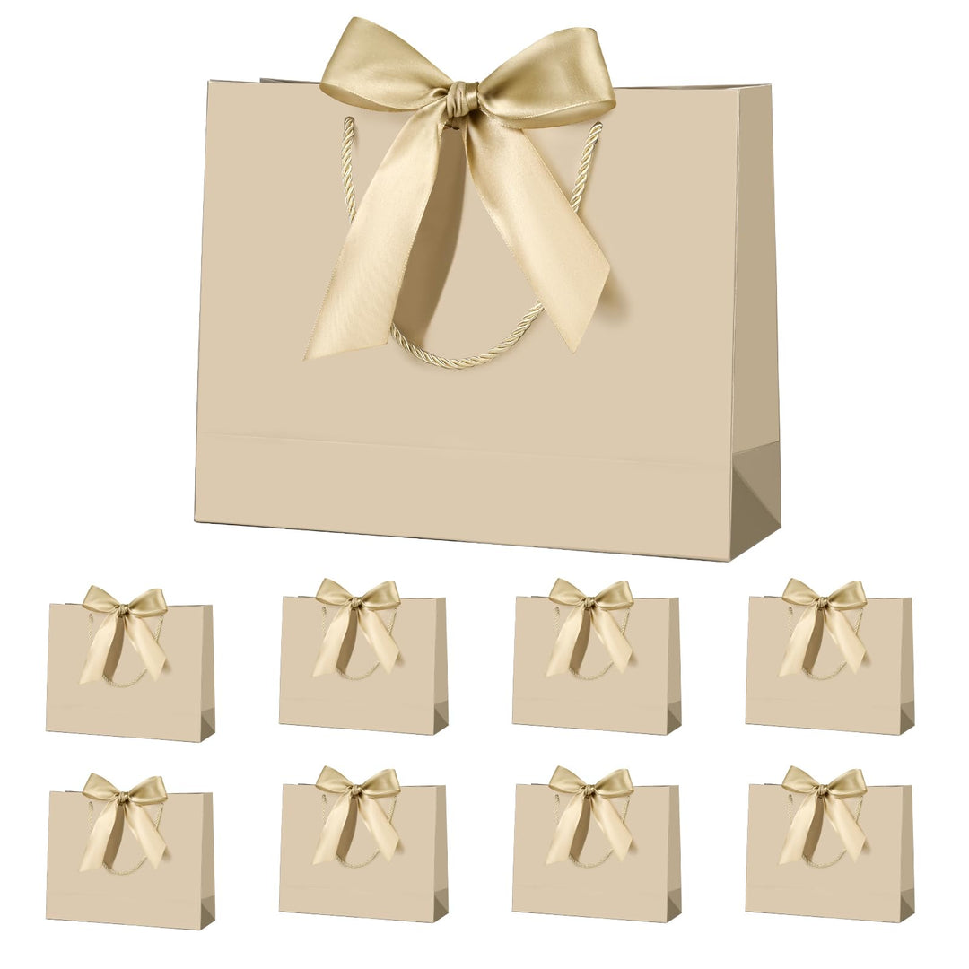 Geschenktüte mit Schleife,Geschenktüte Weiss,Geschenktaschen für Geburtstag, Hochzeit, Festivalfeier
