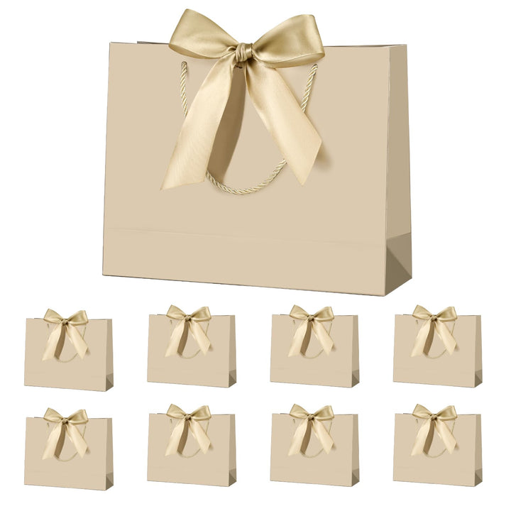 Geschenktüte mit Schleife,Geschenktüte Weiss,Geschenktaschen für Geburtstag, Hochzeit, Festivalfeier