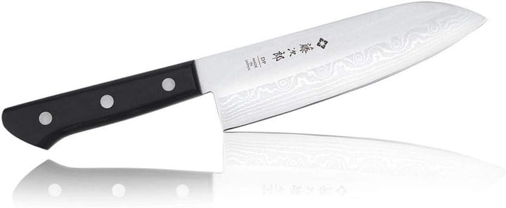 TOJIRO DP Damaskus japanisches Messer Santoku ECOWOOD