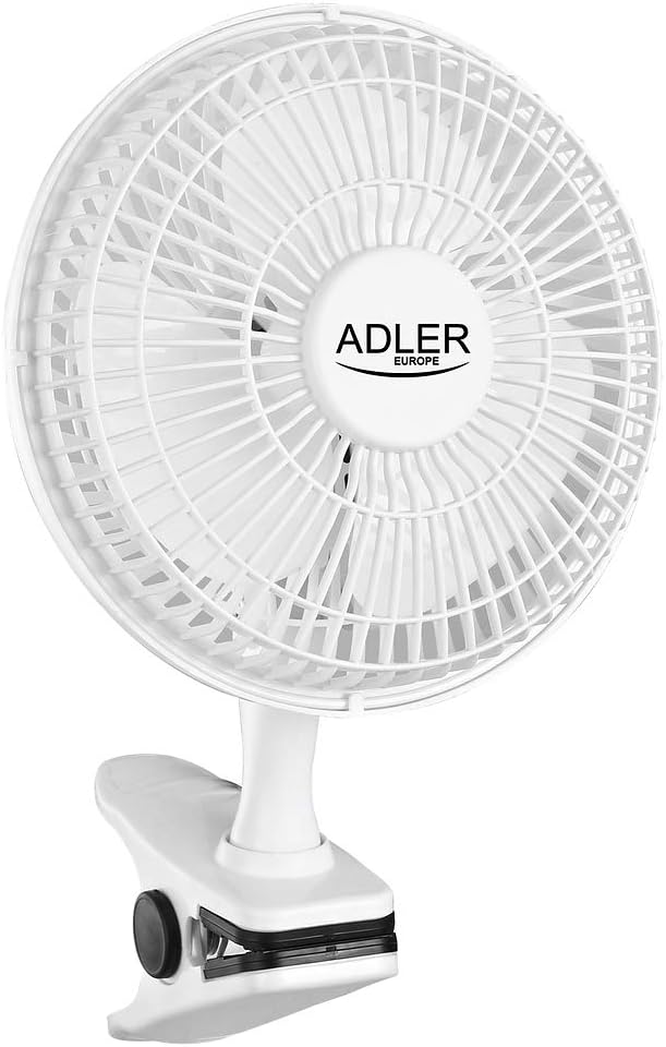 Adler AD 7317 Tischventilator mit Clip, Tragbarer, Klingen Durchmesser 15cm, 2 Geschwindigkeitsstufe