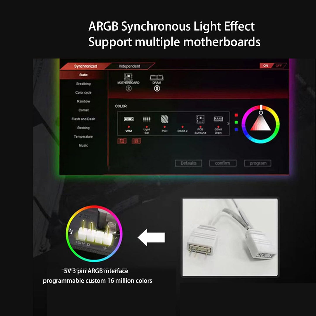 ARGB DDR-Speicher-RAM-Kühler, Computerspeicher-RAM-Kühler, PWM-Temperaturregelung, Doppellüfter für