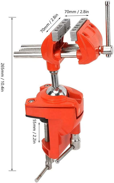 Schraubstock Drehbar, Tischschraubstock Klemmschraubstock Mini Schraubstock Backenbreite 70mm, Rotie