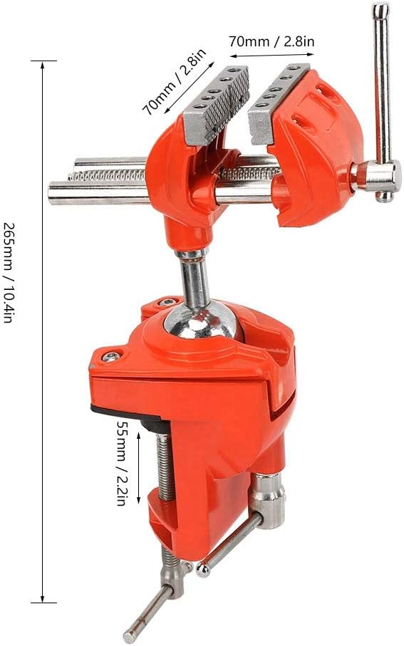 Schraubstock Drehbar, Tischschraubstock Klemmschraubstock Mini Schraubstock Backenbreite 70mm, Rotie