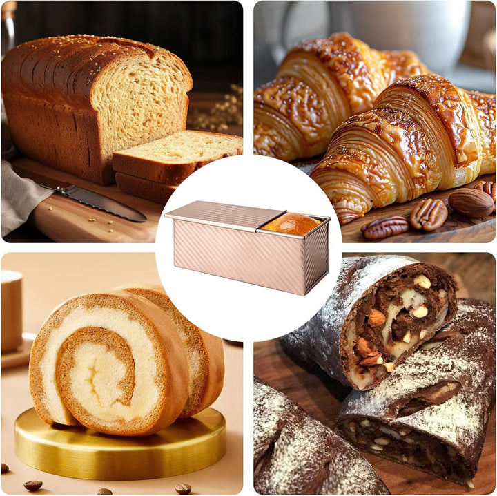 Toastbrot Backform mit Deckel 1000g, Brotbackform mit Deckel Antihaft Brotbackformen Kohlenstoffstah