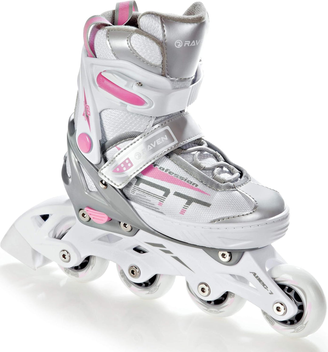 4in1 Inlineskates/Triskates/Rollschuhe/Schlittschuhe Raven Profession Weiss/Rosa 38-42(25cm-27,5cm),