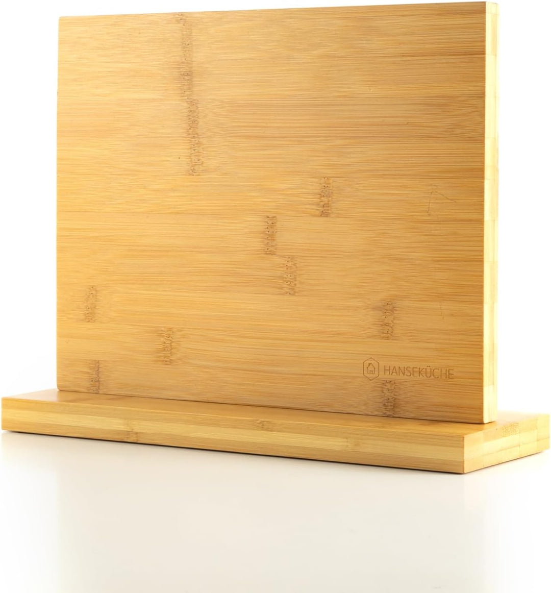 Messerblock - Messerhalter ohne Messer aus Holz Messerbrett (Bambus Braun, Doppelseitig) Bambus Brau