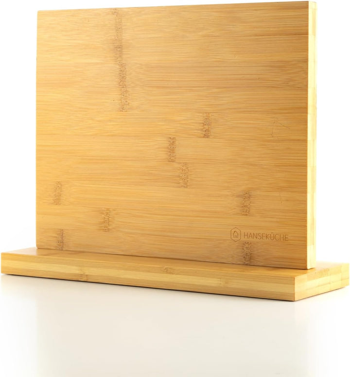 Messerblock - Messerhalter ohne Messer aus Holz Messerbrett (Bambus Braun, Doppelseitig) Bambus Brau