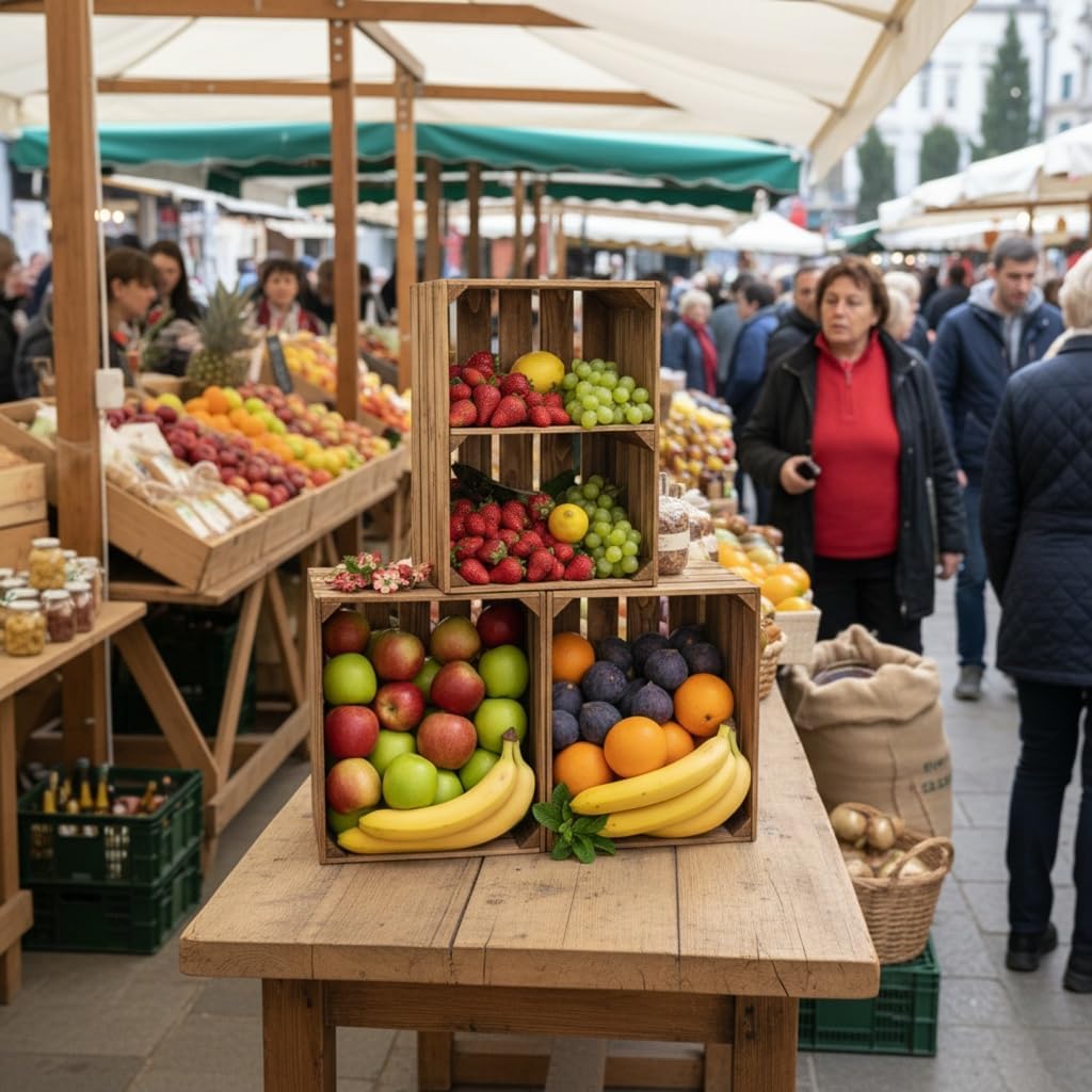 Obstkisten/Weinkisten/Holzkisten Tolle Set-Angebote -Geflammt oder Natur - massiv und stabil - Ideal