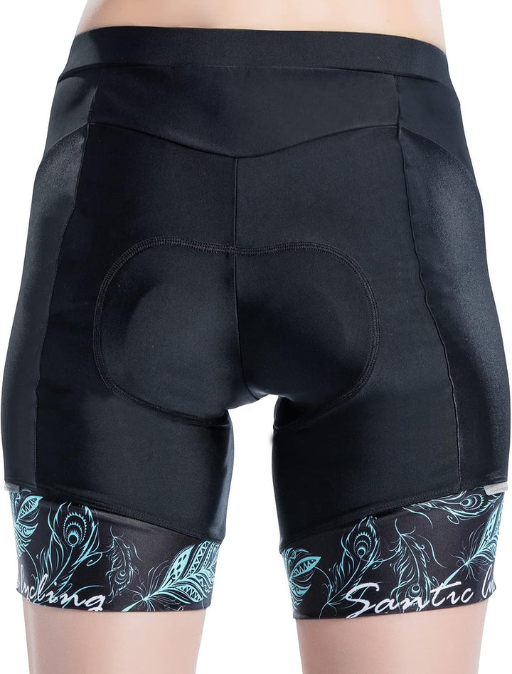 Santic Fahrradhose Damen Gepolstert Kurz Radlerhose Damen Radhose Damen mit Sitzpolster Radsportshor