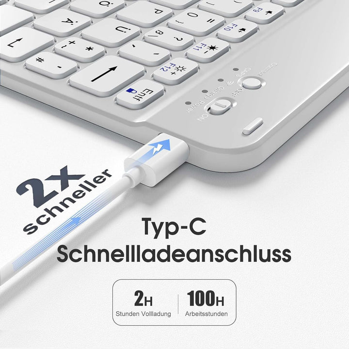 Vobafe Hülle mit Tastatur für iPad A16 11/10 Generation (2025/2022, 10,9/11 Zoll), Magnetisch Abnehm