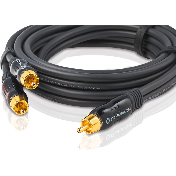 Oehlbach BOOOM - Subwoofer Y-Cinch-Kabel (2 x Cinch auf 1 x Cinch, druckvolle Basswiedergabe &amp; effek