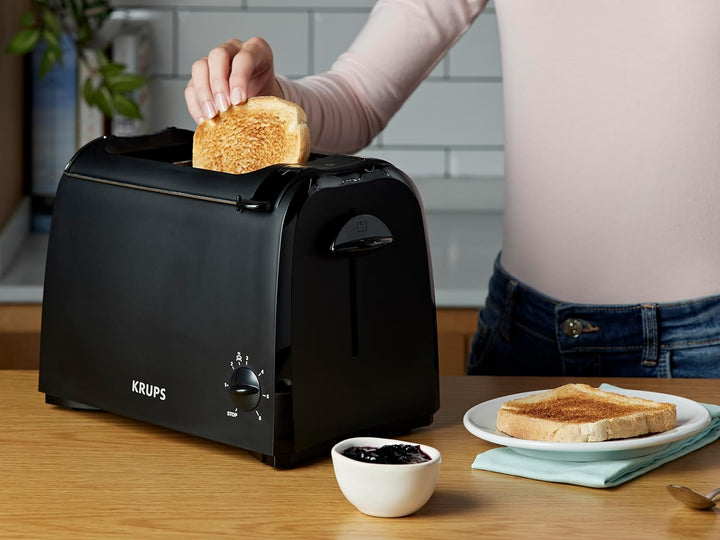 Krups Pro Aroma Toaster, 6 Toasterstufen, integrierter Brötchenwärmer, herausnehmbare Krümelschublad