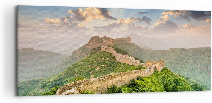 Panorama Bilder auf Leinwand 100x40cm Leinwandbild Wand Berg asiatisch china Gross Wanddeko Bild Sch