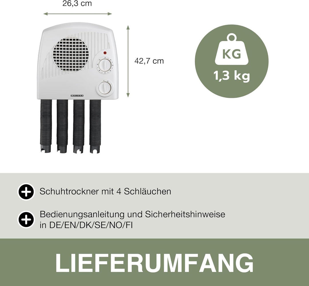 Melissa 16540012 Schuhtrockner elektrisch, Stiefelwärmer, Gummistiefel,Wanderschuhe,Skischuhe, Heizu