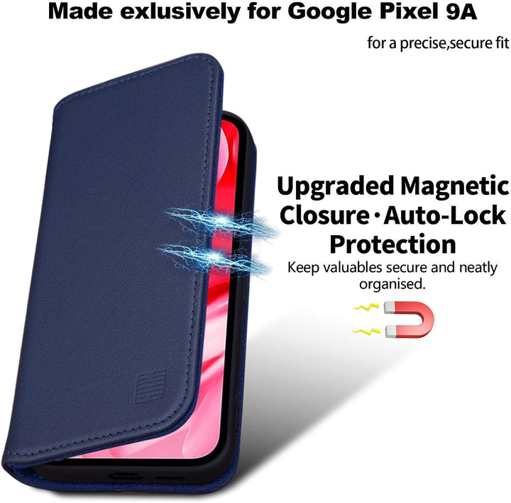 32nd Klassische Serie 2.0 - Lederhülle Case Cover für Google Pixel 9a, Echtleder Hülle Mit RFID-Bloc
