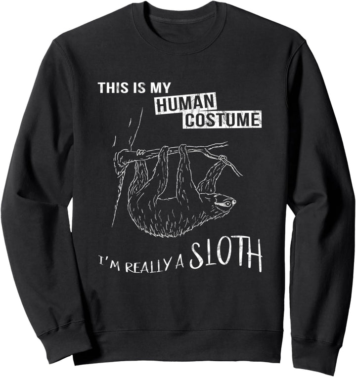 Lustige Coole Faultier Zeichnung | Mein Faultier Kostüm Sweatshirt