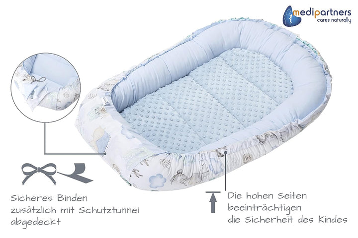 Medi Partners 5 teilig Babynestchen Set Babynest 100x60x15 herausnehmbarer Einsatz Bett Kuschelnest