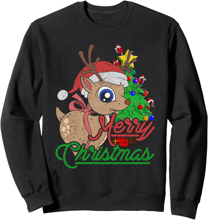 Frohe Weihnachten Geschenk Niedliches Baby Rentier Sweatshirt