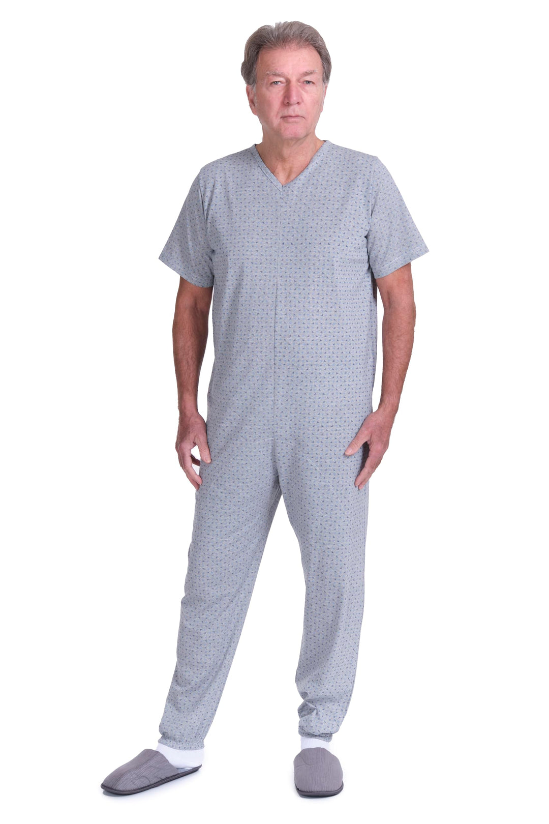 FERRUCCI COMFORT Schlafanzug für Gesundheit, Kurzarm, 1 Reissverschluss, hinten hinten, für den Somm