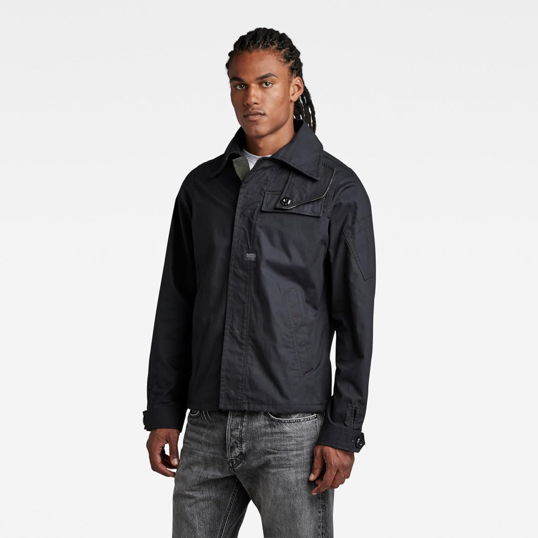 G-STAR Herren High Collar Overshirts L Schwarz (Caviar D21981-9288-d301), L Schwarz (Caviar D21981-9