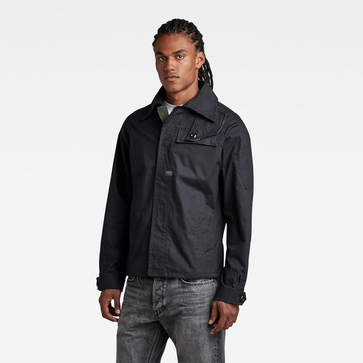 G-STAR RAW Herren High Collar Overshirts XL Schwarz (Caviar D21981-9288-d301), XL Schwarz (Caviar D2