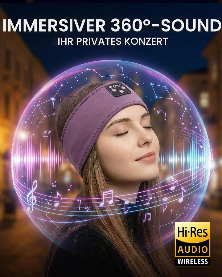 Schlaf Kopfhörer Ohrstöpsel, Kabellos Sport Stirnband Kopfhörer mit HD Stereo Lautsprecher für Sport