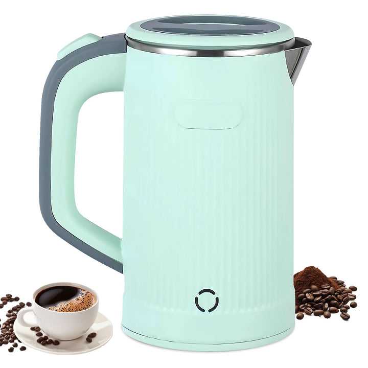 800ML Edelstahl Wasserkocher, 5-Minuten-Schnelles Kochen, Tragbar für Reisen & Hotel (Grün)