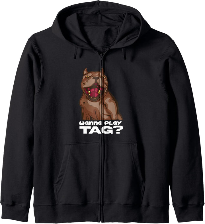 Tag spielen Pitbull Geschenk Pitbull Mama Pitbull Papa Kapuzenjacke
