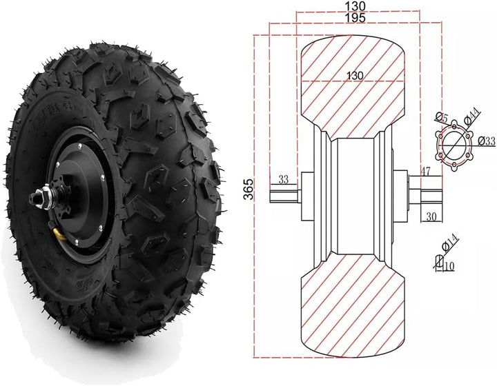 L-faster 36V 48V 350W 500W Schubkarre Wagen Getriebe Nabenmotor Kit Off Road 14,5 Zoll Rad 24V 350W,