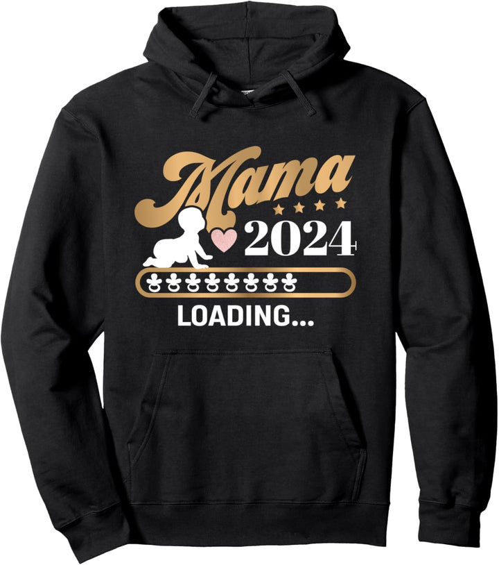 Mama 2024 Laden Mutter Muttertag Werdende Mama Loading Pullover Hoodie