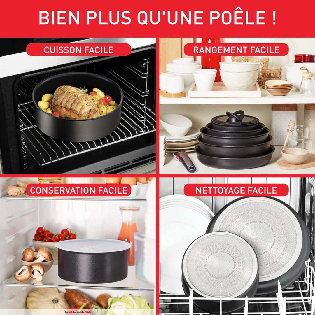Tefal Ingenio Eco Resist Crêpe-Pfanne, 27 cm, stapelbar, Aluguss, Antihaftbeschichtung, Induktion L8