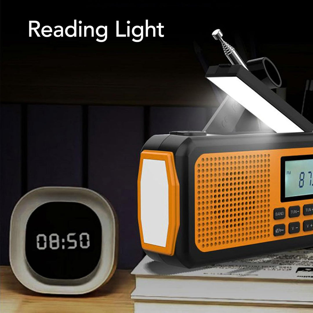 Notfall-Wetterradio, Kurbelradio, Solarradio, 4000-mAh-Wetterwarnradio, Solarladung, Handkurbel und