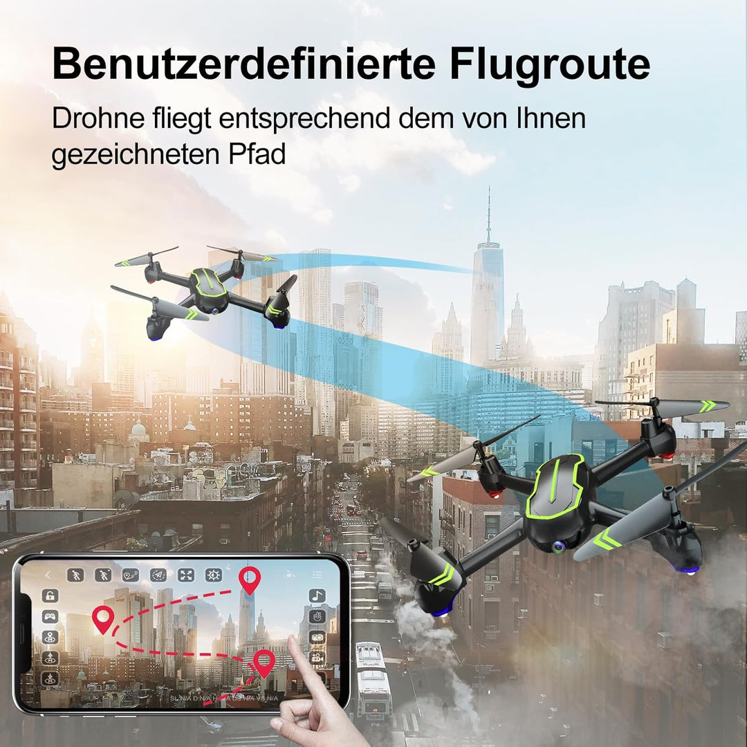 Loolinn | Drohne GPS - Automatisch Rückkehr, Follow Me Funktion, Full HD 1080P Kamera, 32 Min Flugze