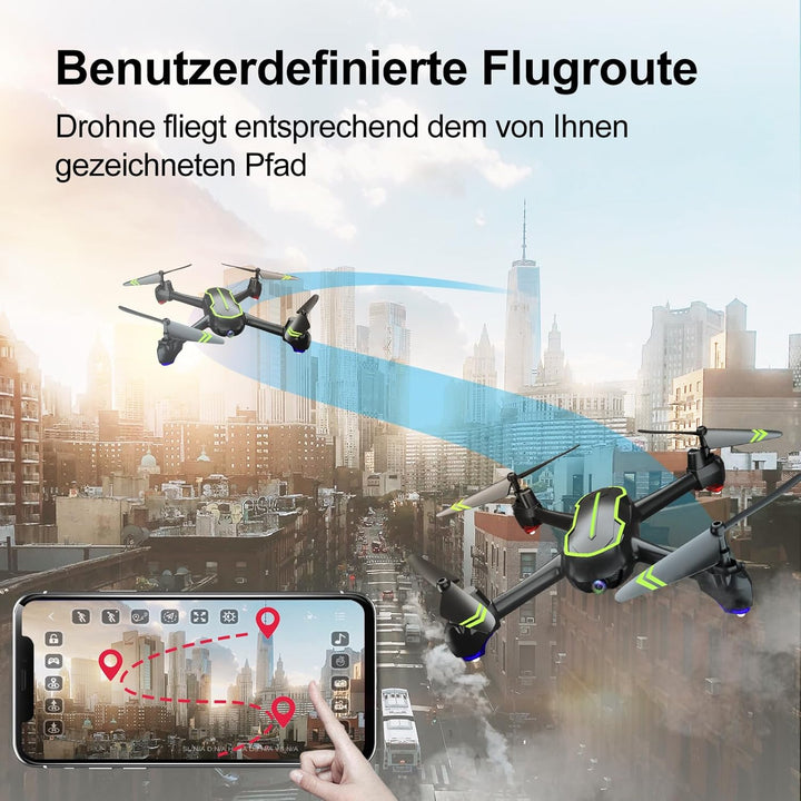 Loolinn | Drohne GPS - Automatisch Rückkehr, Follow Me Funktion, Full HD 1080P Kamera, 32 Min Flugze