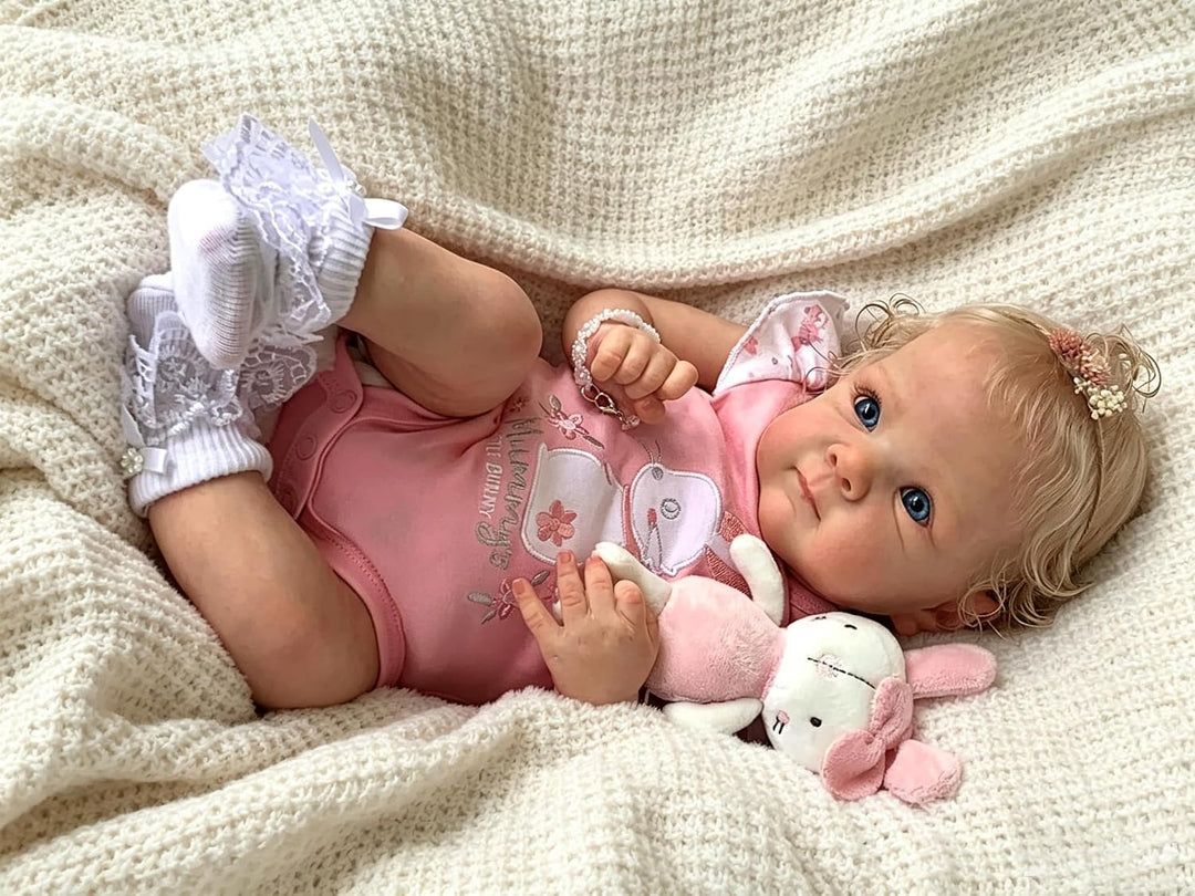 Zero pam Reborn Baby Vollsilikon Lebensecht,Reborn Baby Mädchen, 48CM Lebensechte Babypuppen Wie Ech