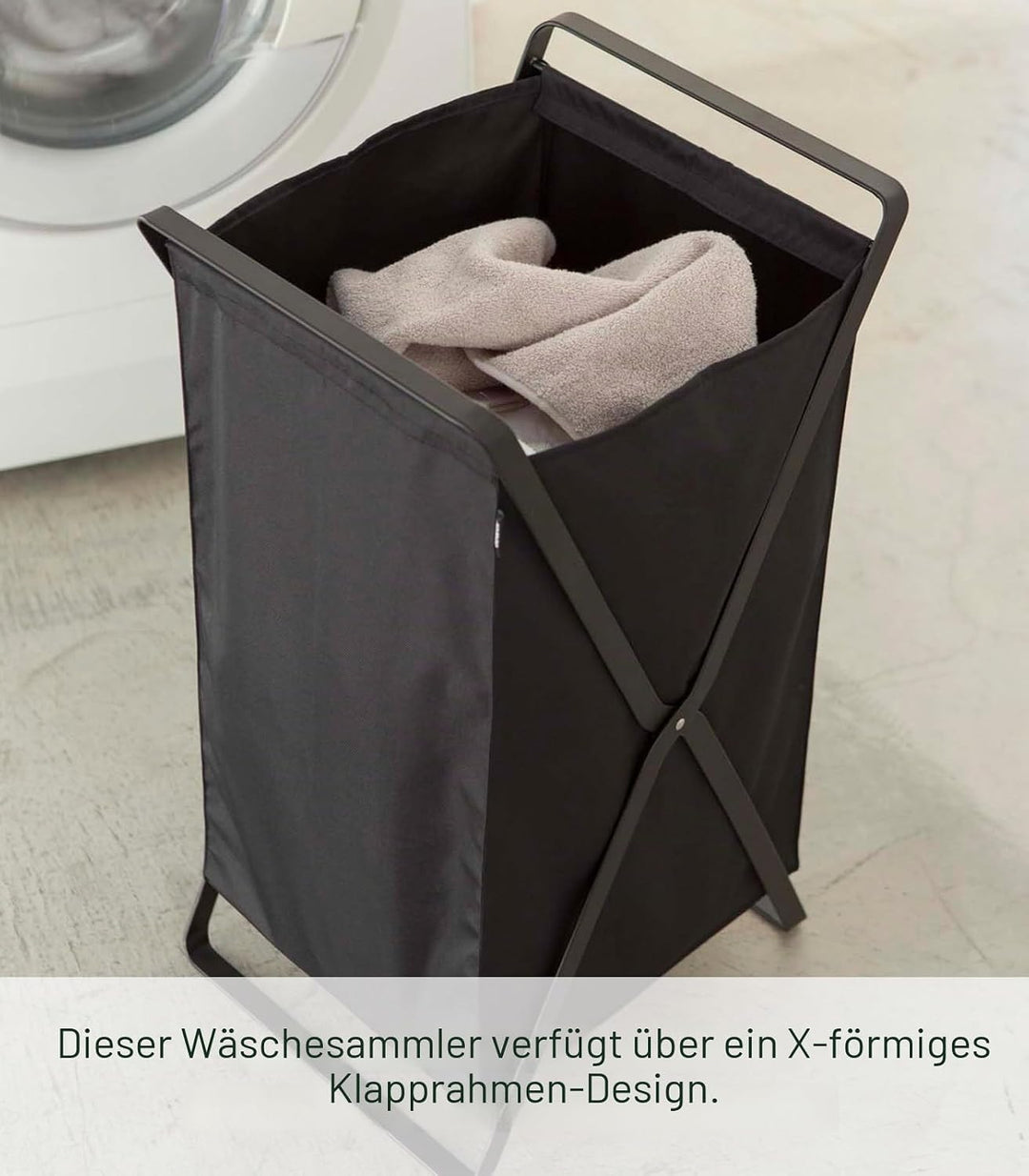 Laundry Basket - Tower - black Schwarz, Schwarz