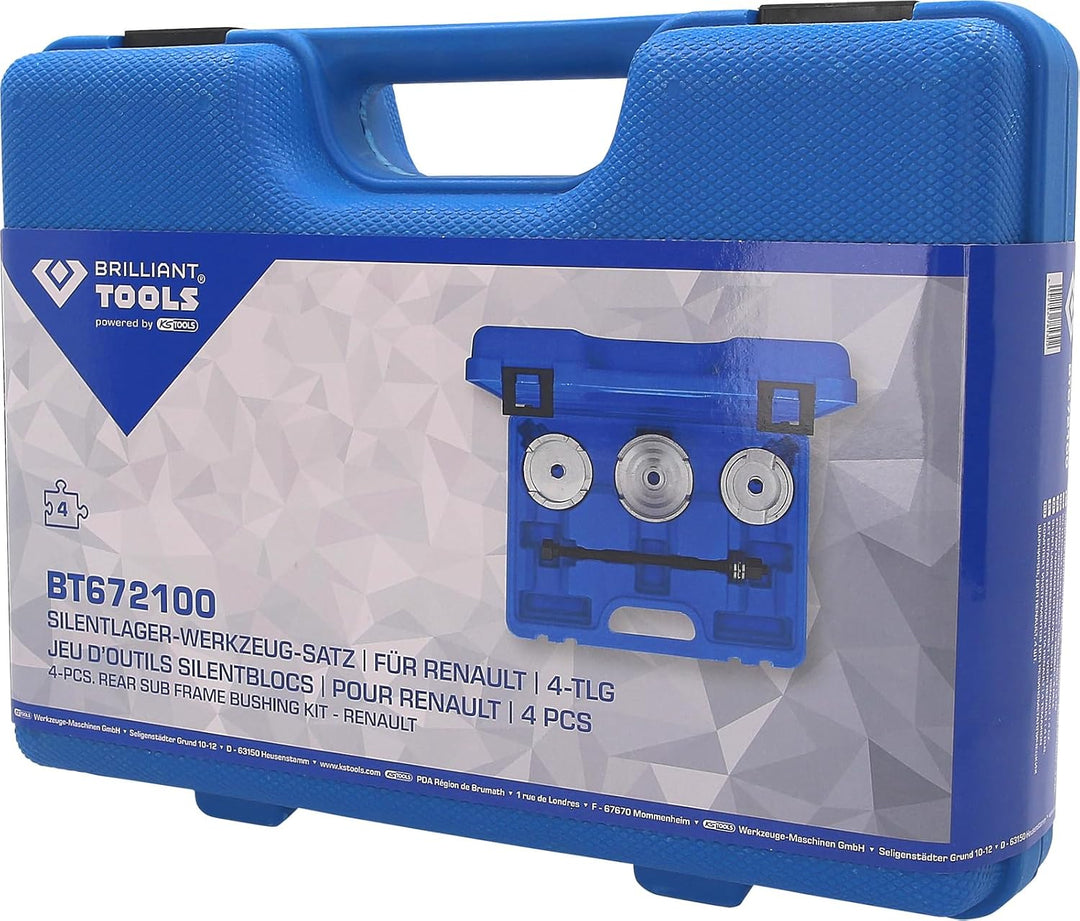 BRILLIANT TOOLS BT672100 Silentlager-Werkzeug-Satz | für Renault | 4-tlg [Powered by KS TOOLS]