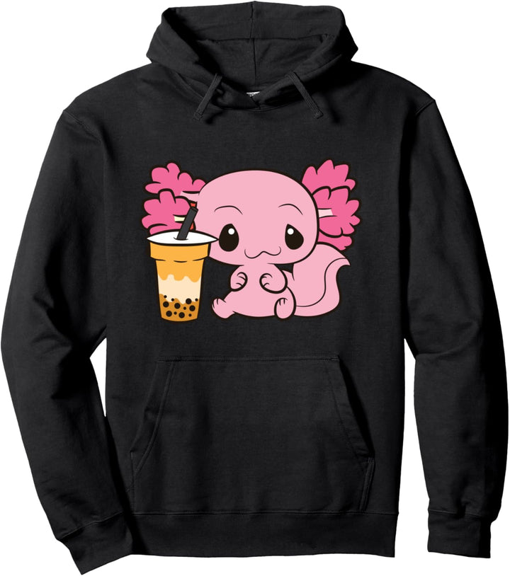 Süsses Axolotl mit Bubble Tea Love Axolotls Pullover Hoodie